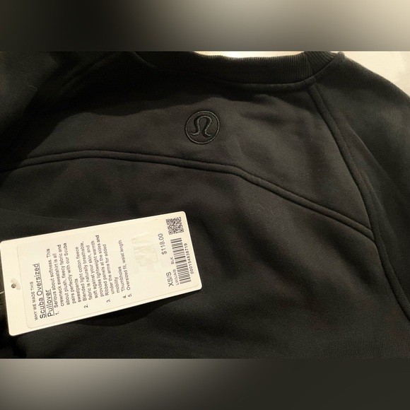 NWT Lululemon Scuba Oversized Pullover Crewneck Sweater Wordmark Black Size XS/S - Picture 7 of 7